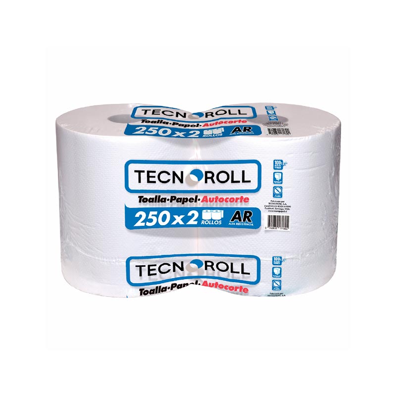 Toalla Tecnoroll jumbo AR(Alta Resistencia) 250 m x2