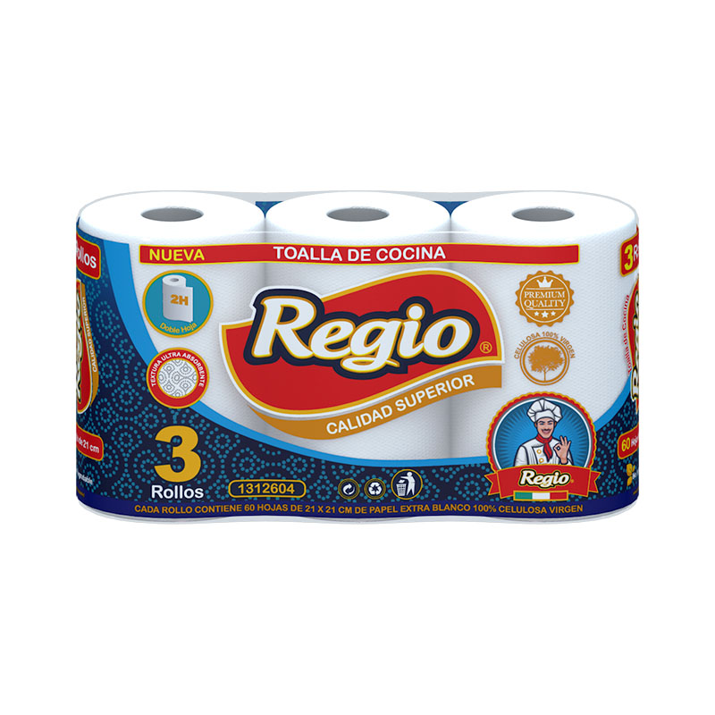 Toalla Regio Cocina 12,6 m x3 Rollos DH