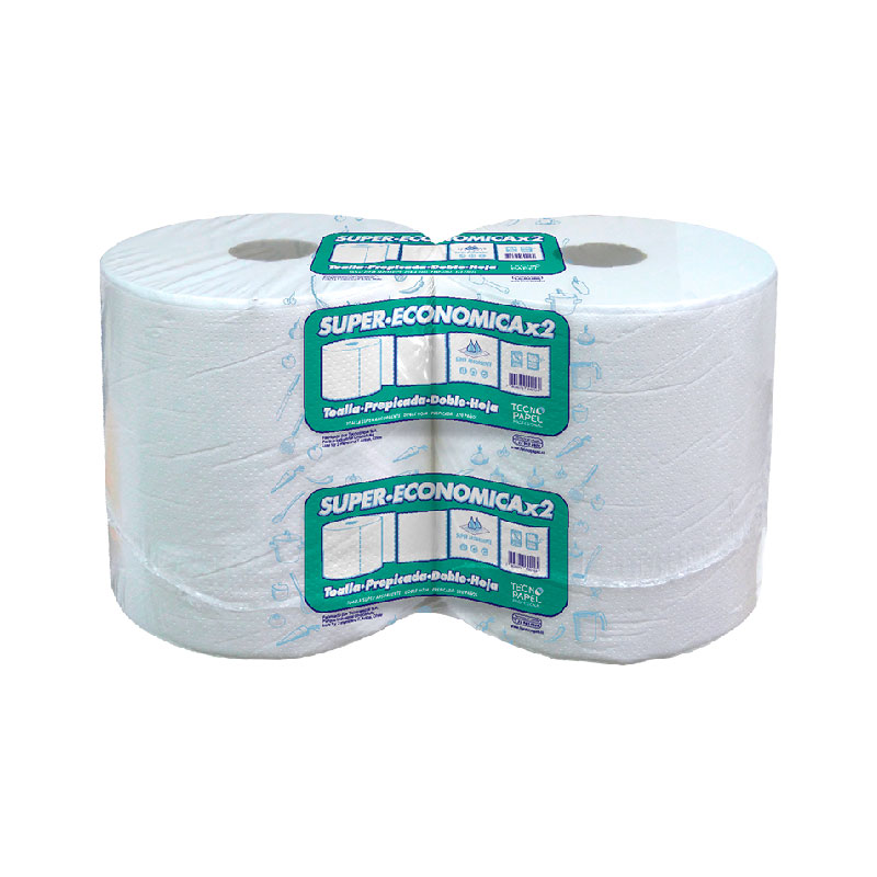 Toalla 600 g jumbo prepicada 100 m x2