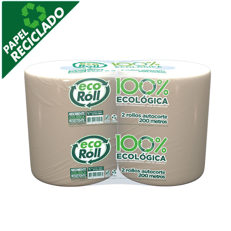 Toalla Ecoroll 100% 200m x2